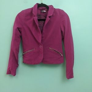 Divided Fuchsia Single Button Blazer 4